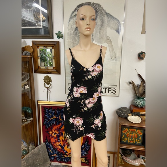 Black Romper with Pink Peonies - Picture 3 of 10
